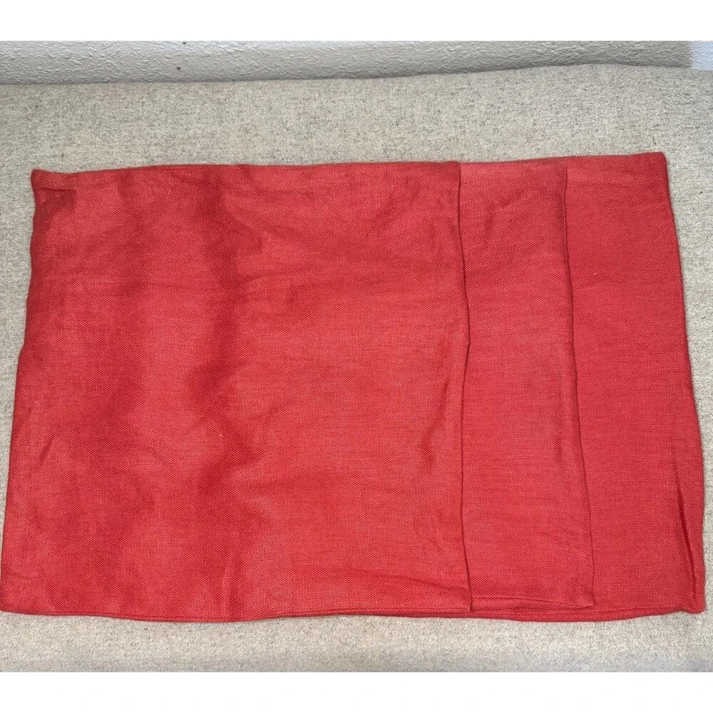 Pottery Barn Linen Shams Set of 3 Throw Pillow 18x18 Red Decorative Farmhouse